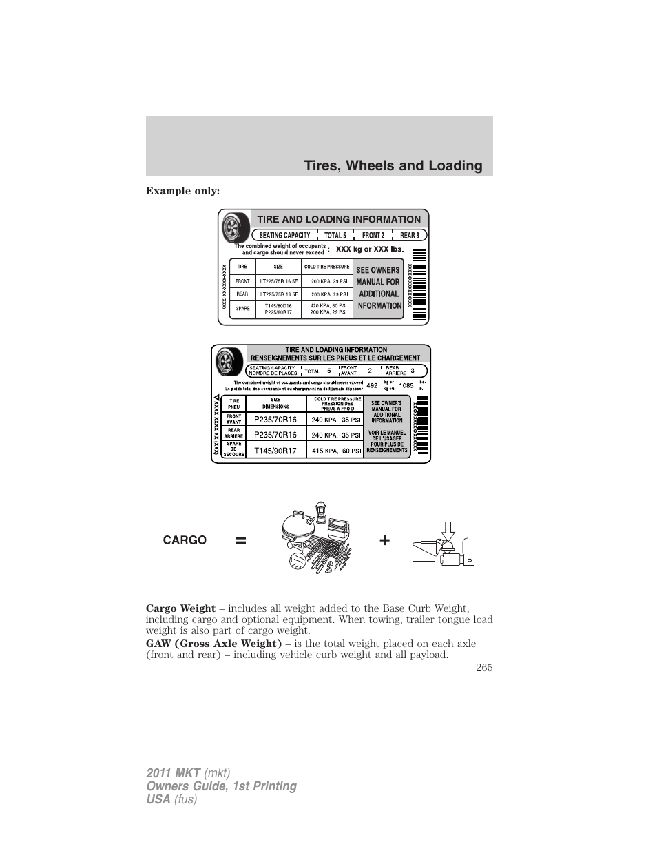 Lincoln 2011 MKT User Manual | Page 265 / 454