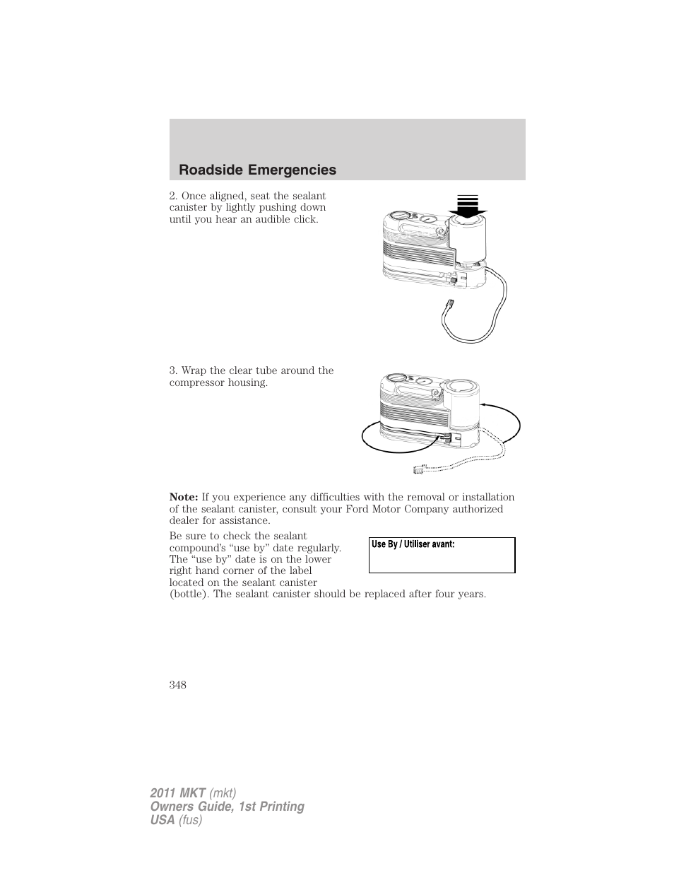 Roadside emergencies | Lincoln 2011 MKT User Manual | Page 348 / 454