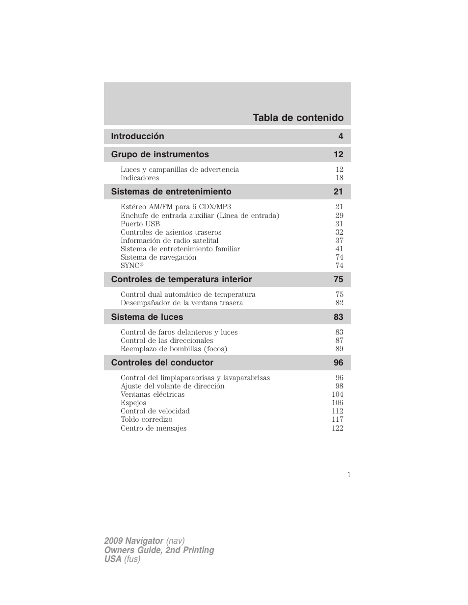 Lincoln 2009 Navigator User Manual | 801 pages