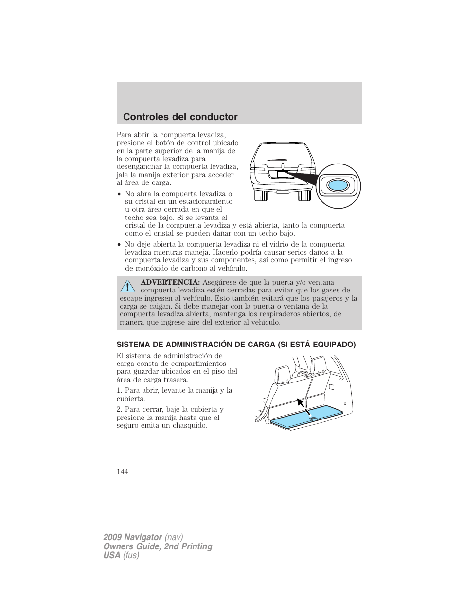 Controles del conductor | Lincoln 2009 Navigator User Manual | Page 144 / 801