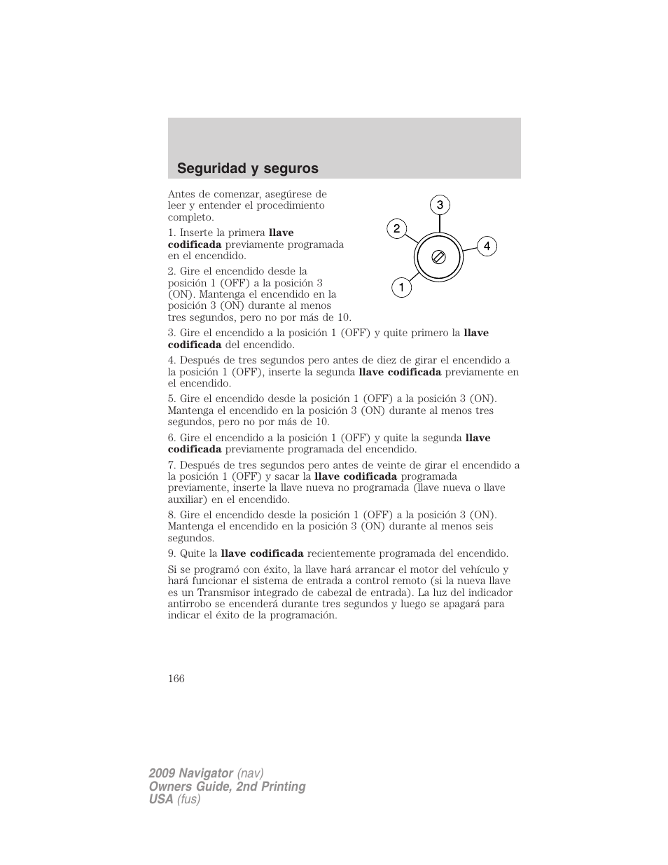 Seguridad y seguros | Lincoln 2009 Navigator User Manual | Page 166 / 801