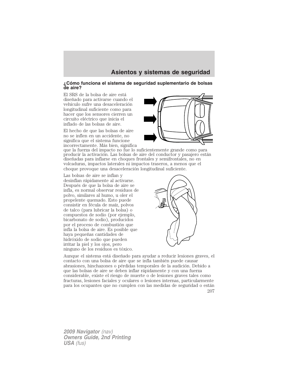 Asientos y sistemas de seguridad | Lincoln 2009 Navigator User Manual | Page 207 / 801