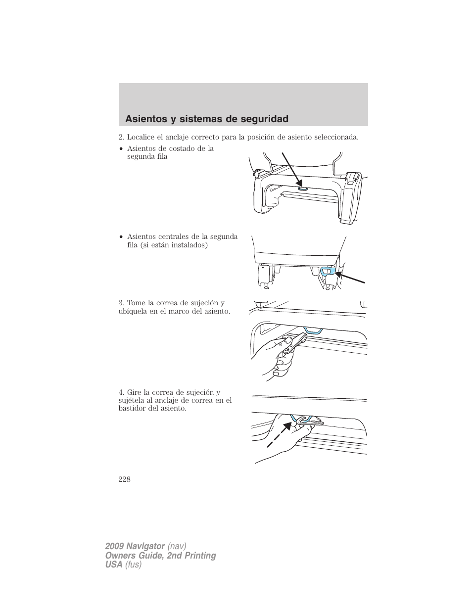 Asientos y sistemas de seguridad | Lincoln 2009 Navigator User Manual | Page 228 / 801