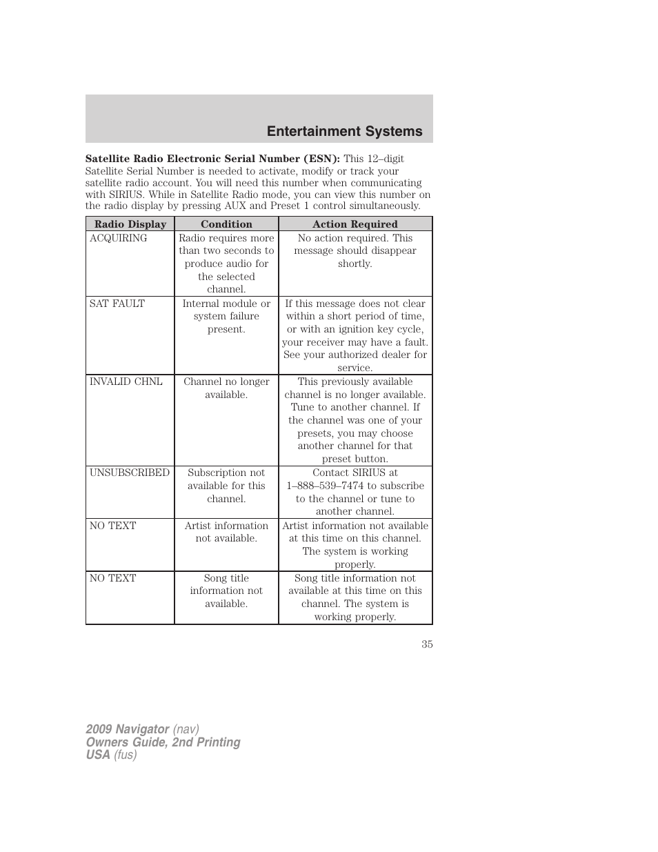 Entertainment systems | Lincoln 2009 Navigator User Manual | Page 459 / 801