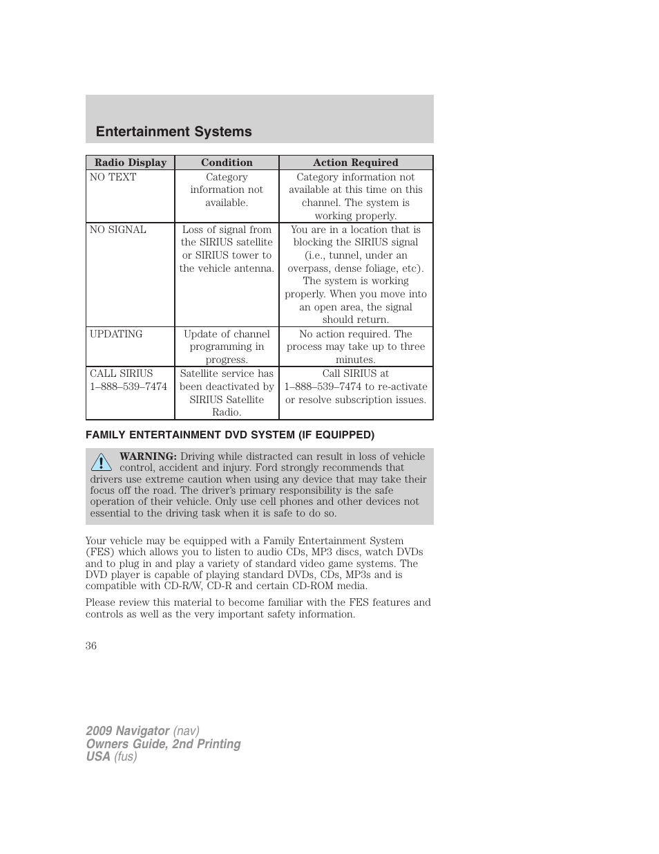 Family entertainment dvd system (if equipped), Family entertainment system, Entertainment systems | Lincoln 2009 Navigator User Manual | Page 460 / 801