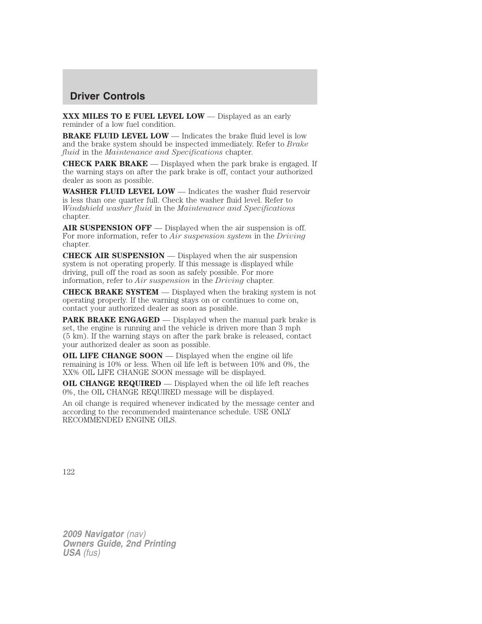 Driver controls | Lincoln 2009 Navigator User Manual | Page 546 / 801