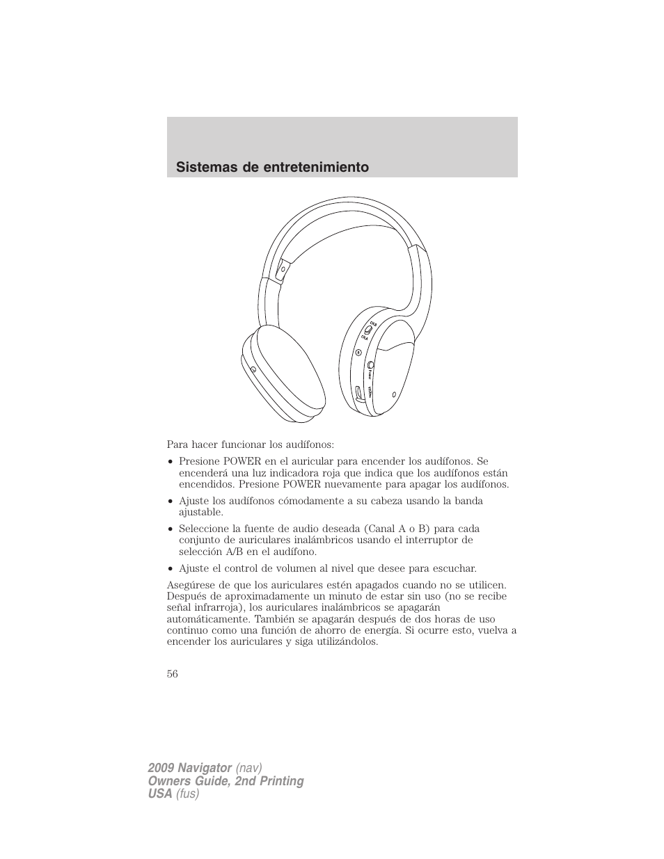 Sistemas de entretenimiento | Lincoln 2009 Navigator User Manual | Page 56 / 801