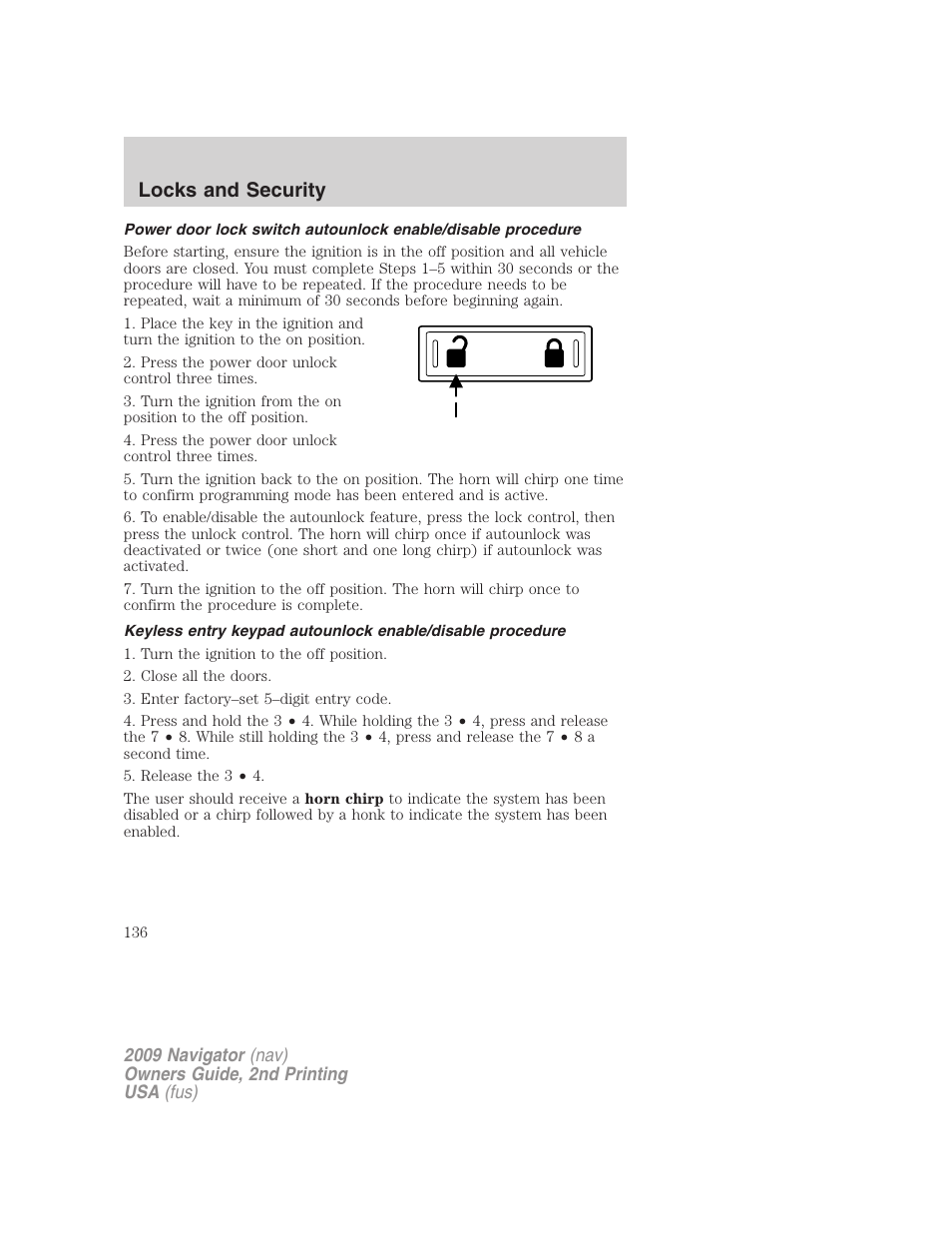 Locks and security | Lincoln 2009 Navigator User Manual | Page 560 / 801