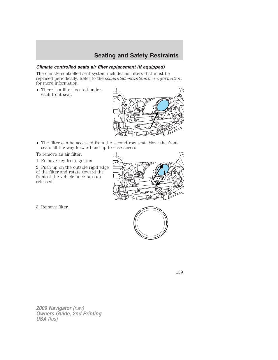 Seating and safety restraints | Lincoln 2009 Navigator User Manual | Page 583 / 801