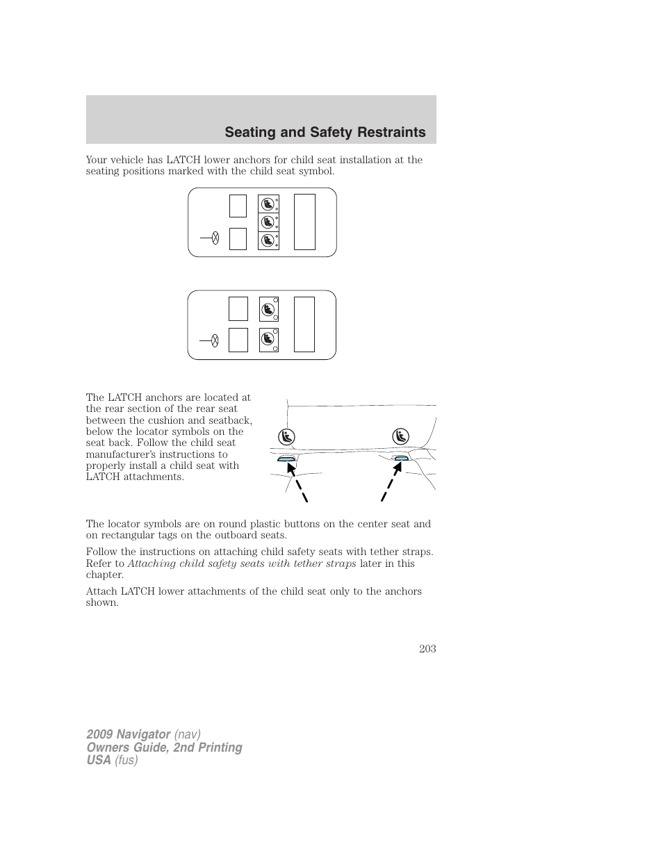 Seating and safety restraints | Lincoln 2009 Navigator User Manual | Page 627 / 801