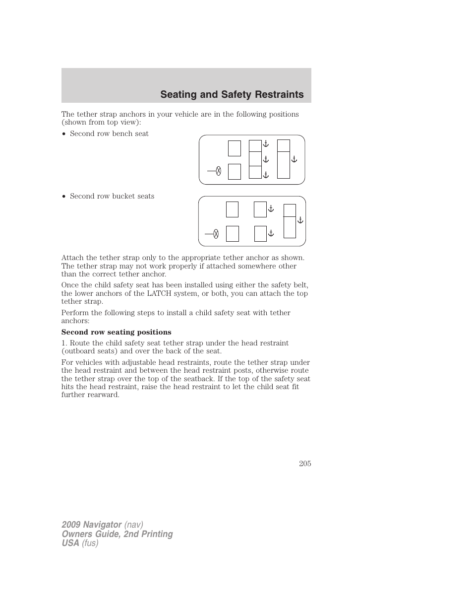 Seating and safety restraints | Lincoln 2009 Navigator User Manual | Page 629 / 801