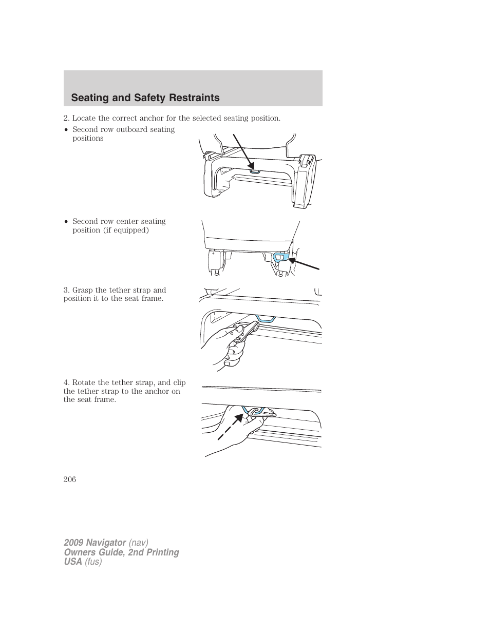 Seating and safety restraints | Lincoln 2009 Navigator User Manual | Page 630 / 801