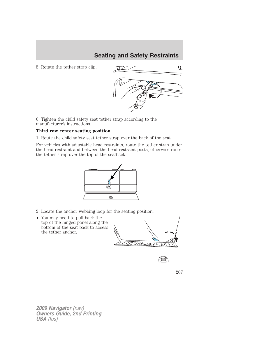 Seating and safety restraints | Lincoln 2009 Navigator User Manual | Page 631 / 801