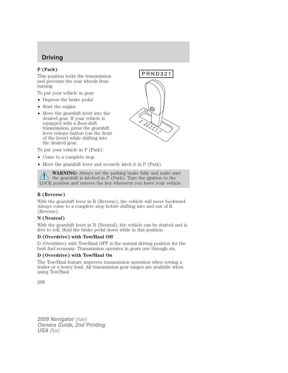 Driving | Lincoln 2009 Navigator User Manual | Page 692 / 801