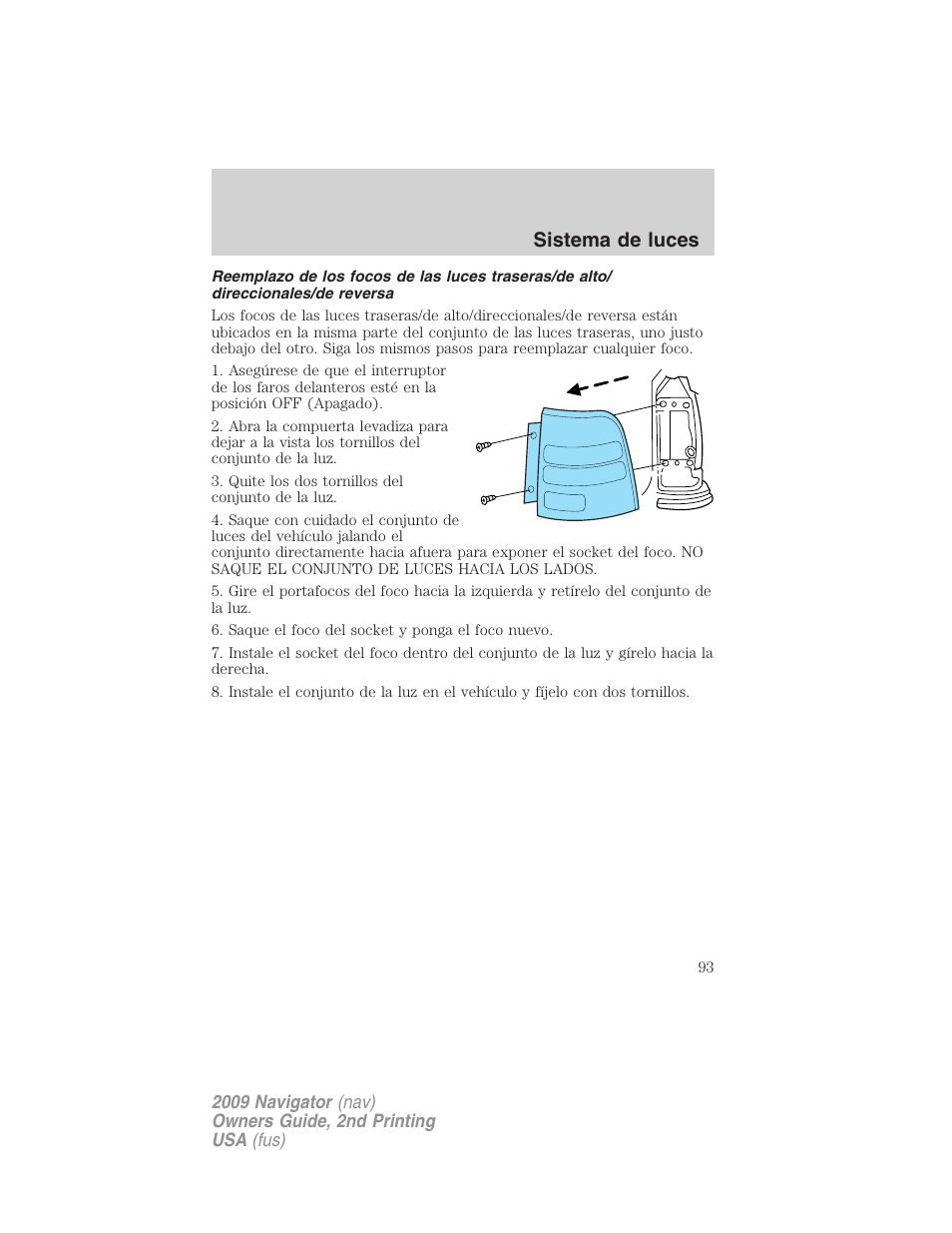 Sistema de luces | Lincoln 2009 Navigator User Manual | Page 93 / 801