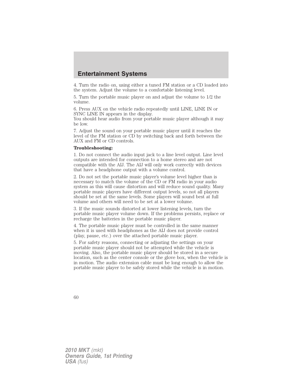 Entertainment systems | Lincoln MKT User Manual | Page 60 / 430