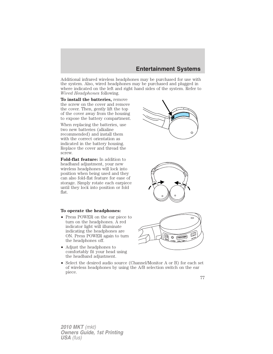 Entertainment systems | Lincoln MKT User Manual | Page 77 / 430