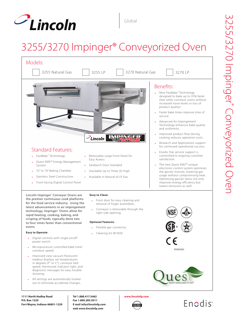 Lincoln Impinger Conveyorized Oven 3270 User Manual | 4 pages