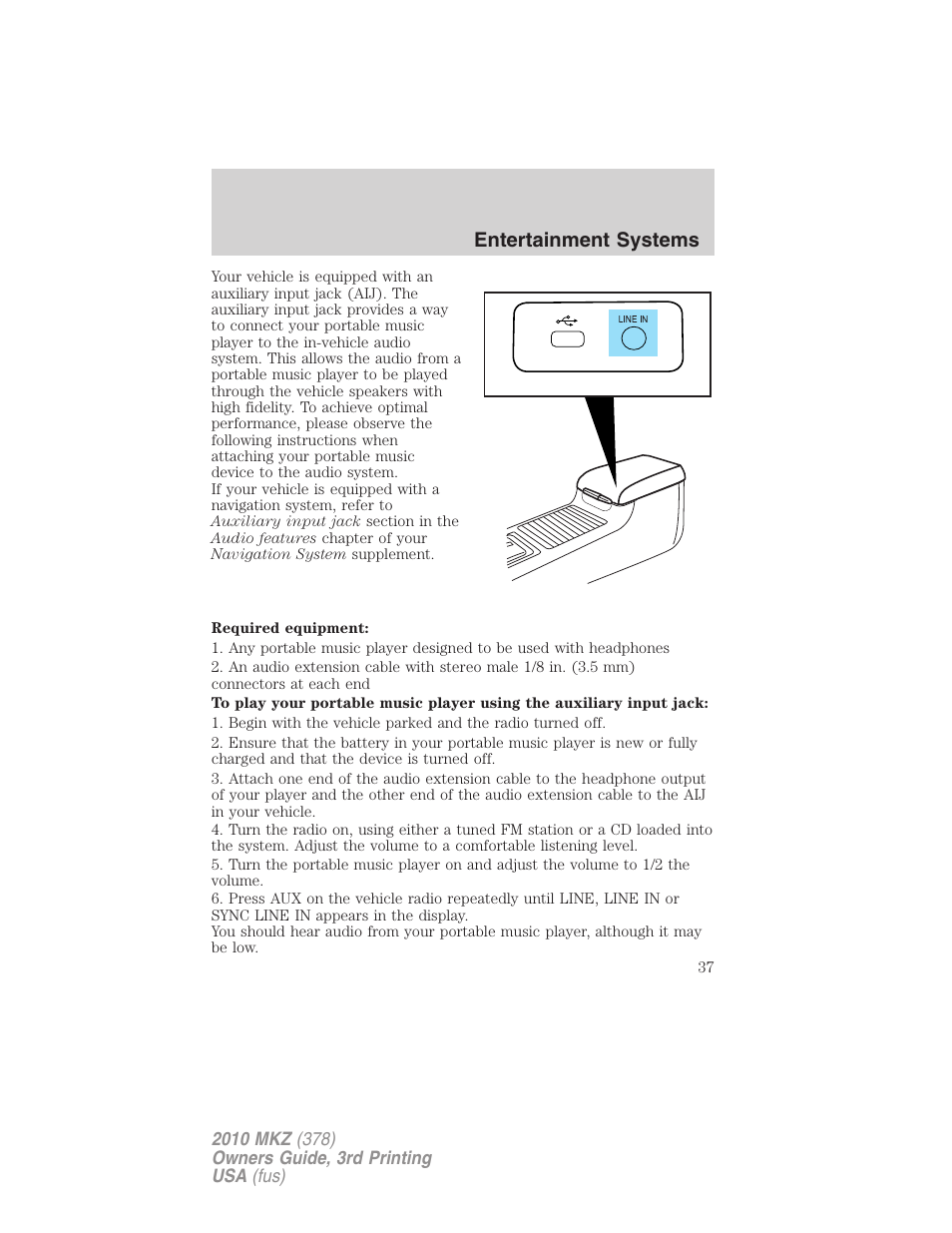 Lincoln 2010 MKZ User Manual | Page 37 / 317