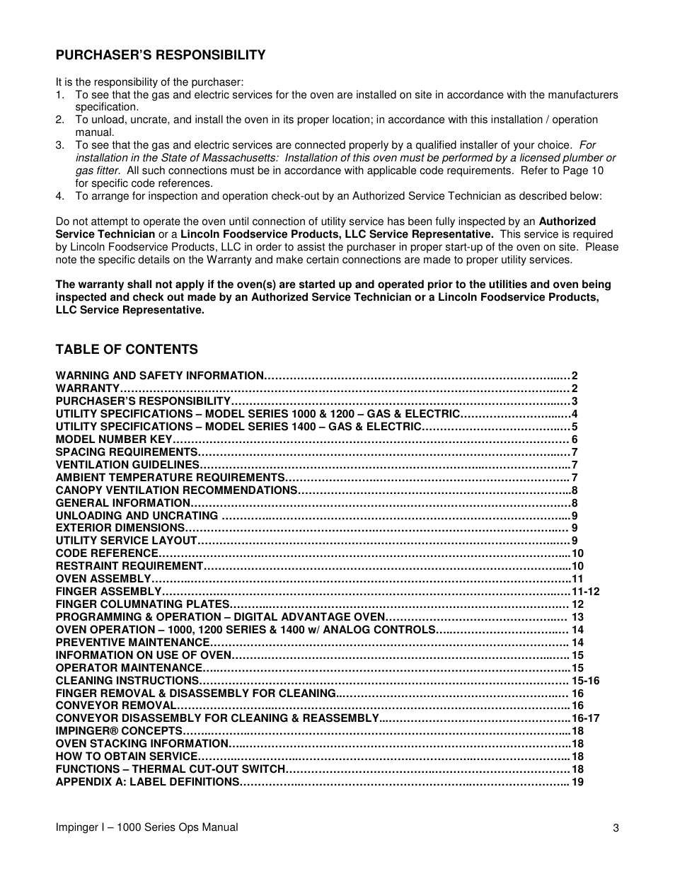 Lincoln IMPINGER 1000 User Manual | Page 3 / 20
