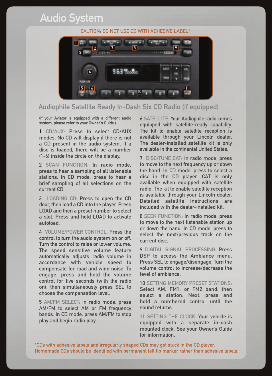 Audio system | Lincoln 2005 LS User Manual | Page 4 / 12