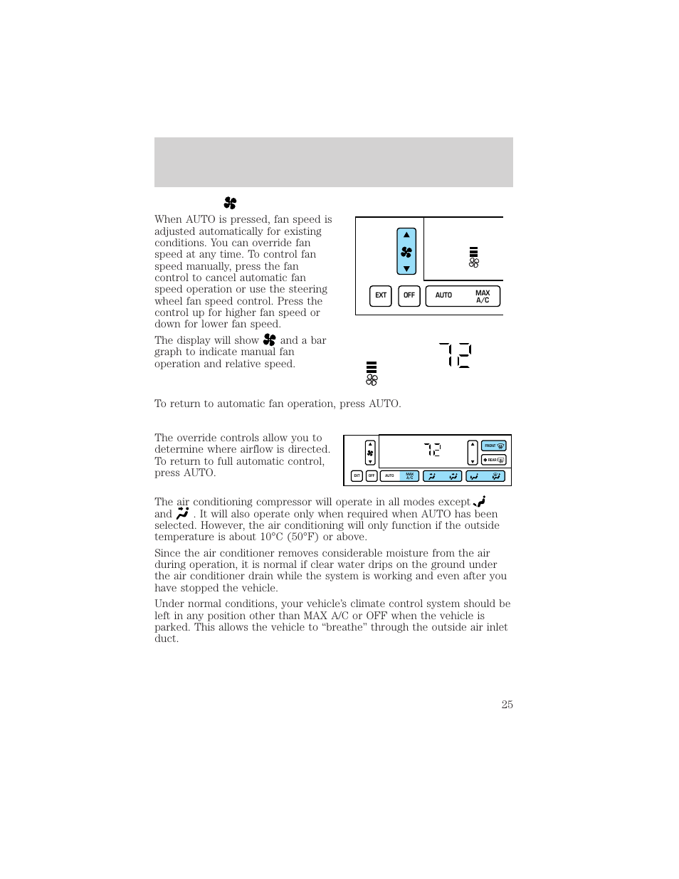 Auto, Controls and features | Lincoln 1999 Town Car User Manual | Page 25 / 208