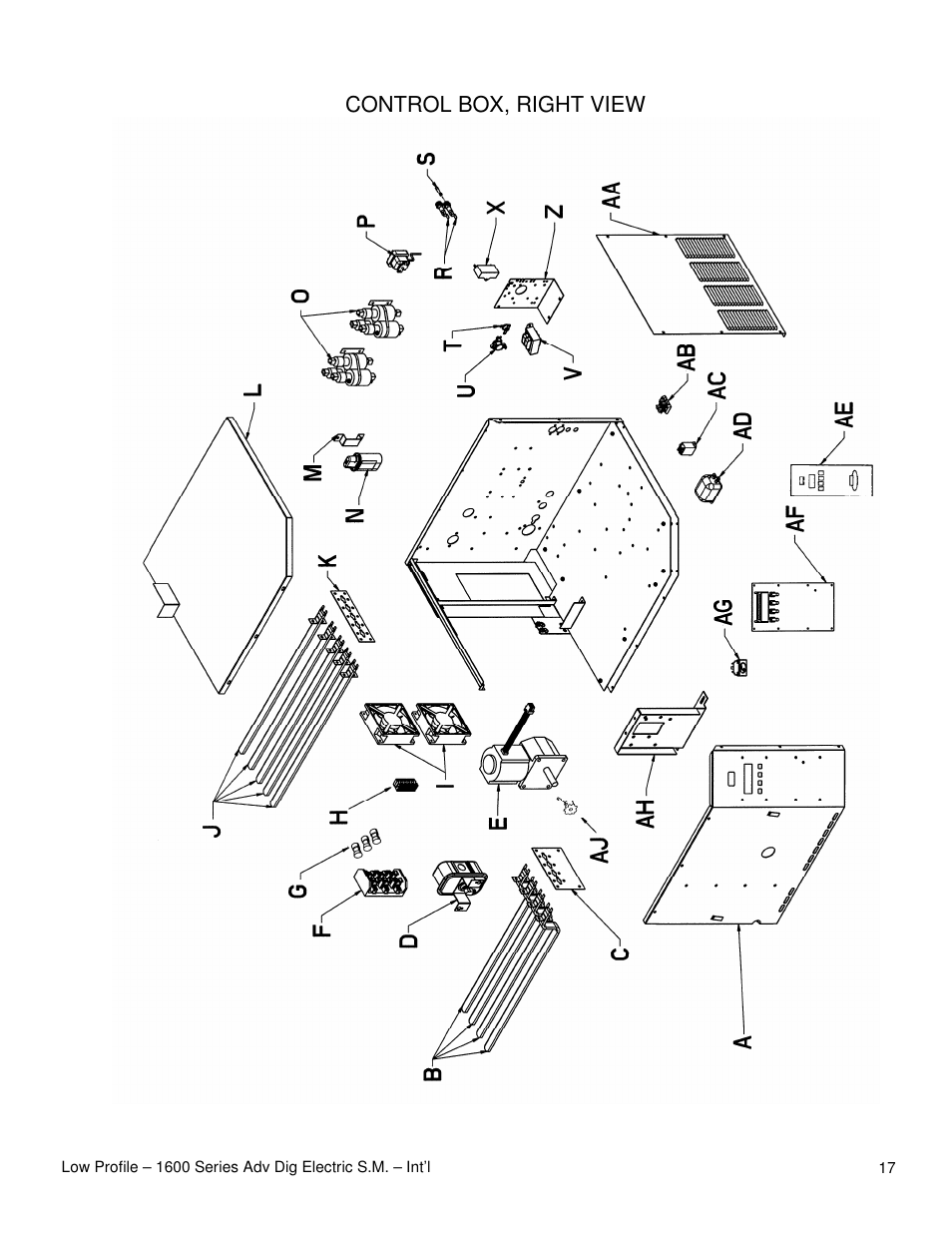 Control box, right view | Lincoln 1628-000-A User Manual | Page 17 / 24