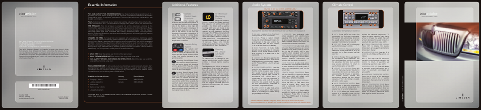 Lincoln Aviator 2004 User Manual | 2 pages