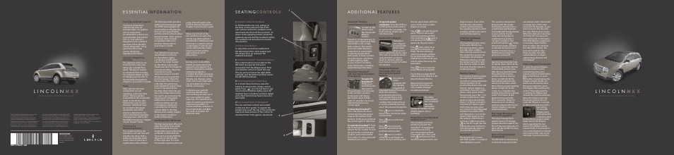 Lincoln 2008 MKX User Manual | 2 pages