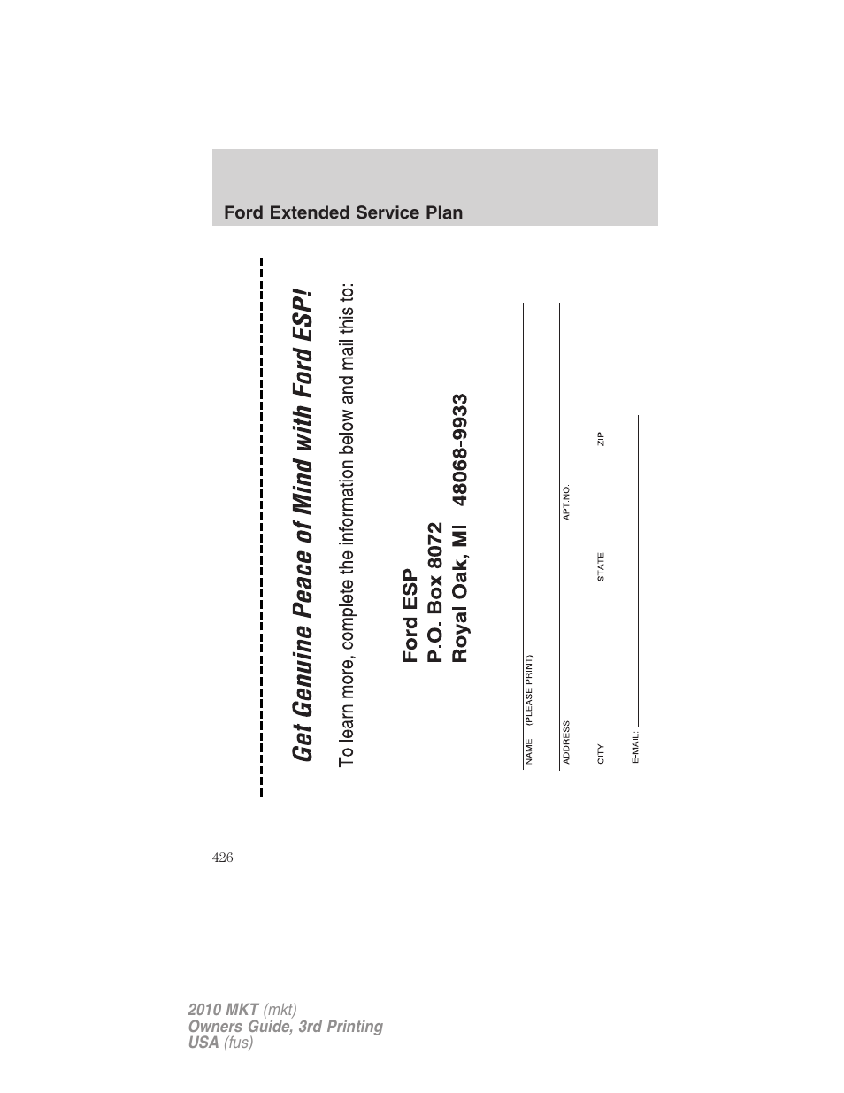 Lincoln 2010 MKT User Manual | Page 426 / 433