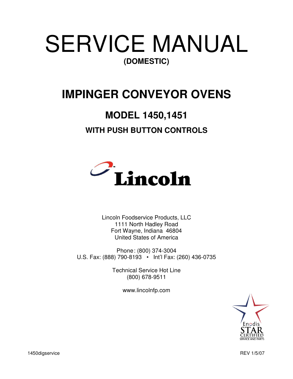 Lincoln 1450 User Manual | 24 pages
