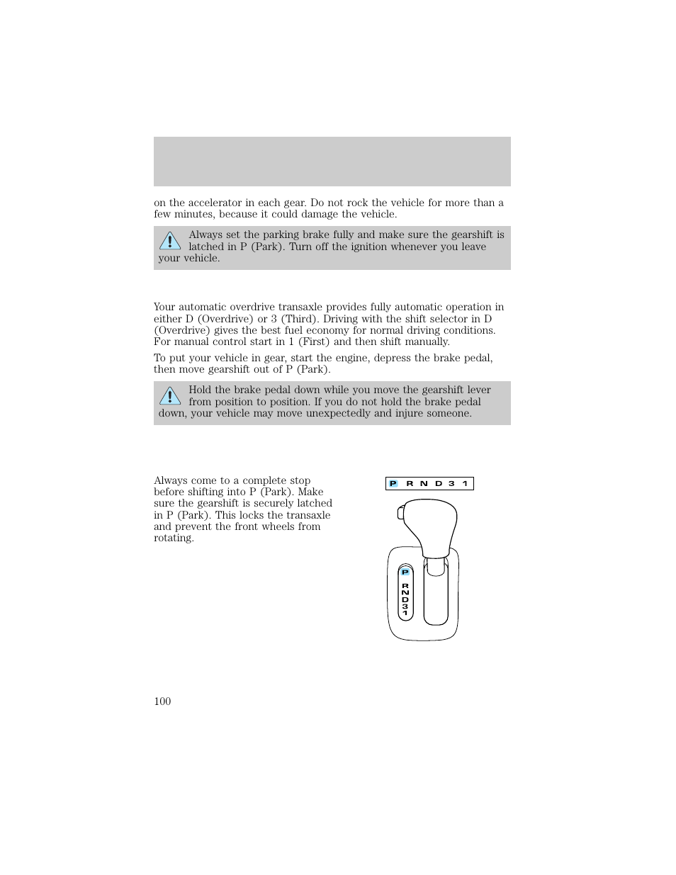 Driving | Lincoln 1998 Continental User Manual | Page 100 / 176