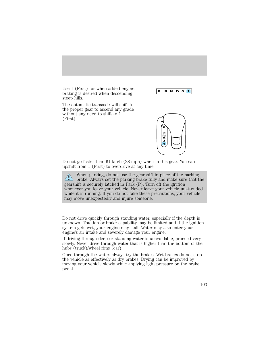 Driving | Lincoln 1998 Continental User Manual | Page 103 / 176