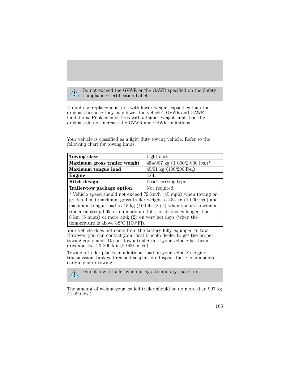 Driving | Lincoln 1998 Continental User Manual | Page 105 / 176