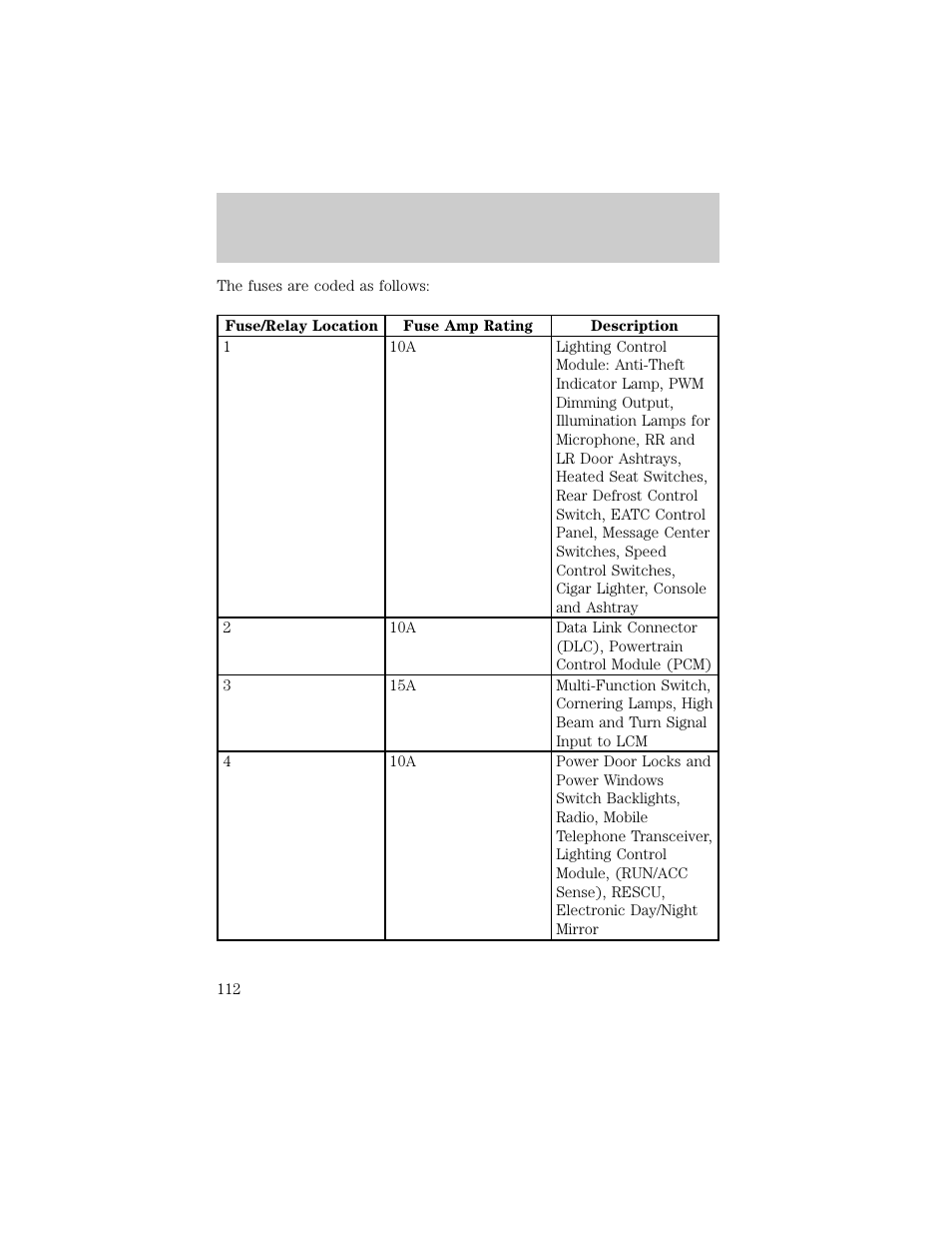 Roadside emergencies | Lincoln 1998 Continental User Manual | Page 112 / 176