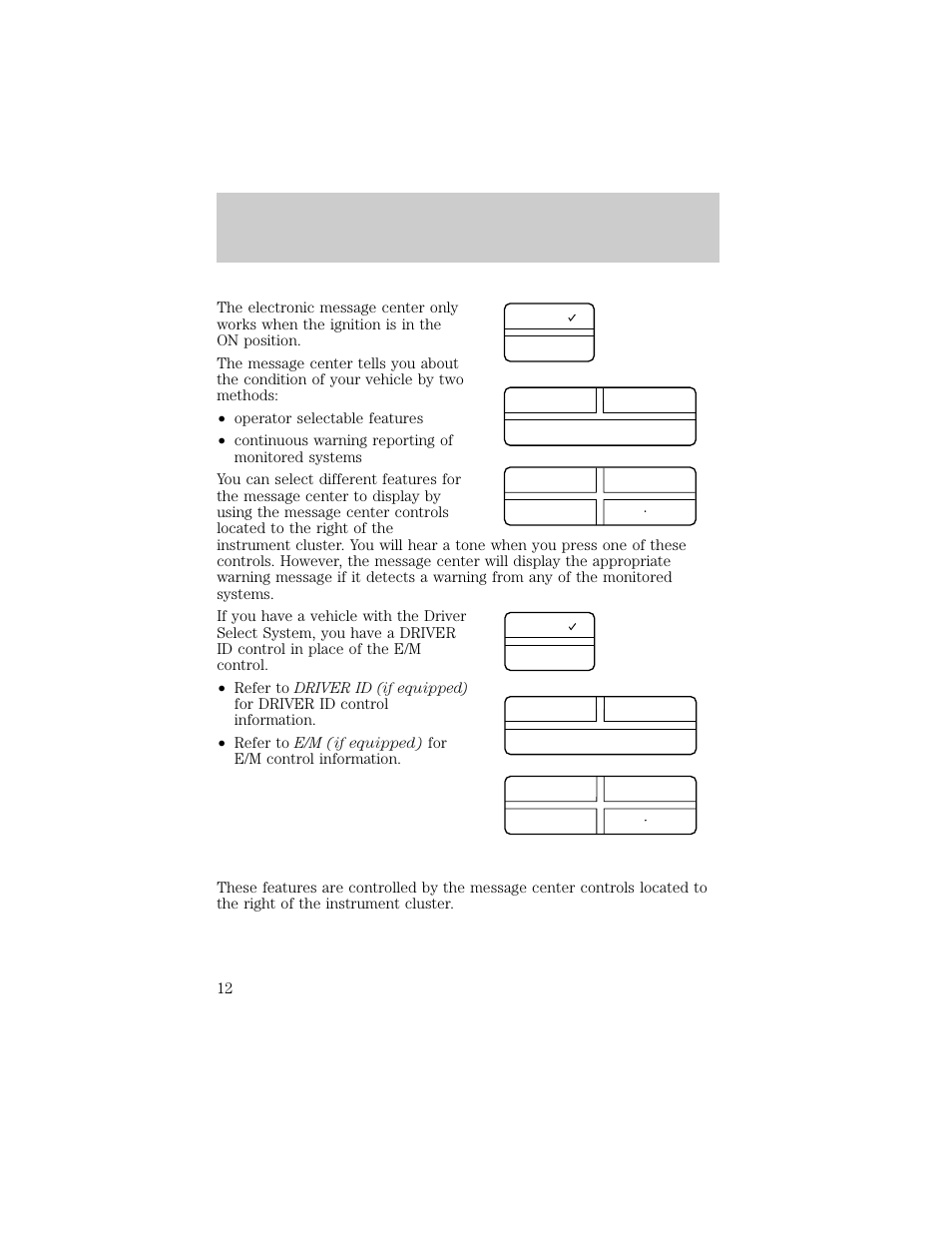 Instrumentation | Lincoln 1998 Continental User Manual | Page 12 / 176