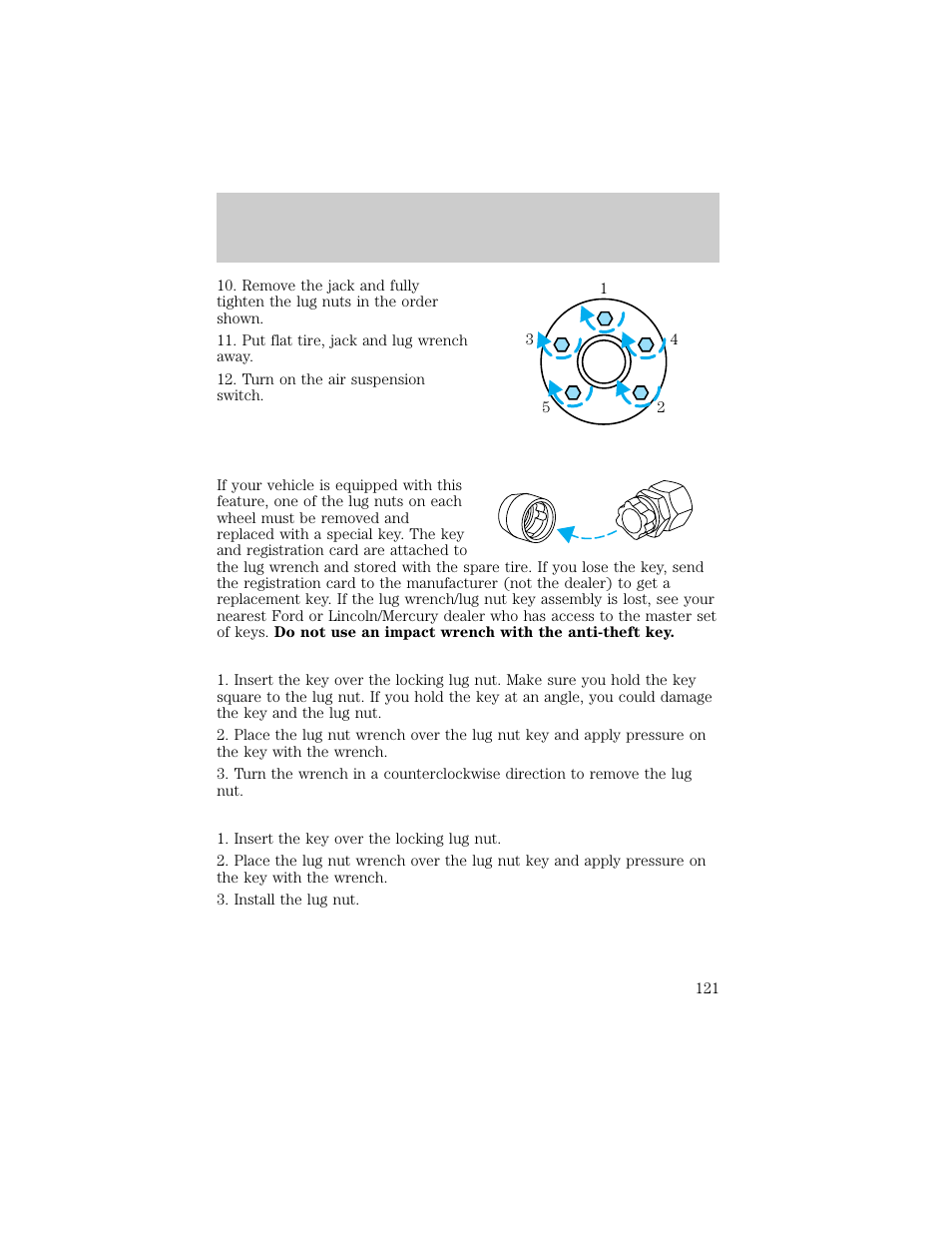 Roadside emergencies | Lincoln 1998 Continental User Manual | Page 121 / 176