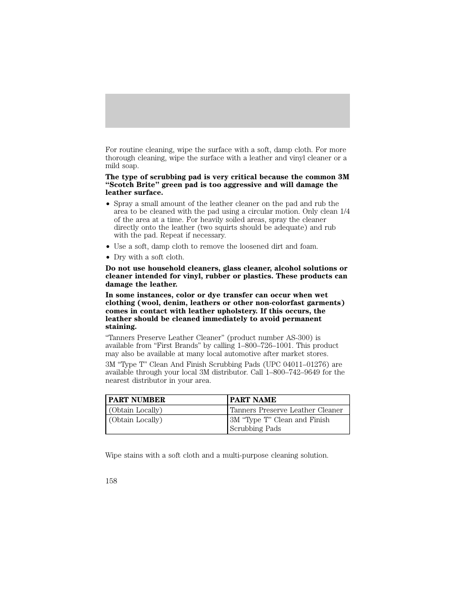 Maintenance and care | Lincoln 1998 Continental User Manual | Page 158 / 176