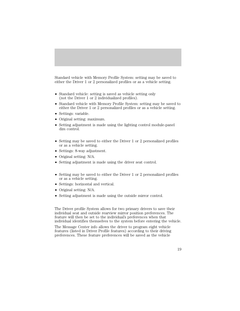 Instrumentation | Lincoln 1998 Continental User Manual | Page 19 / 176