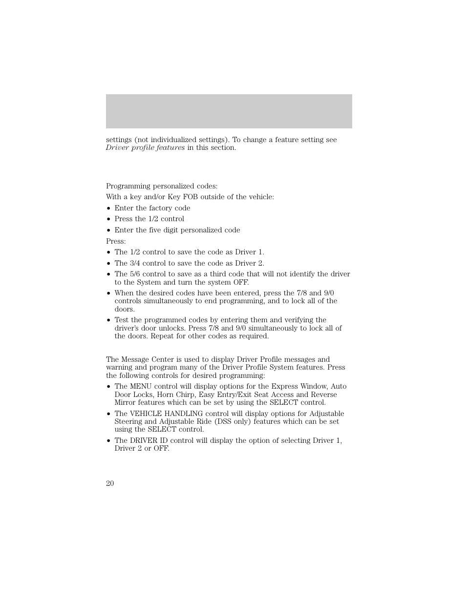 Instrumentation | Lincoln 1998 Continental User Manual | Page 20 / 176