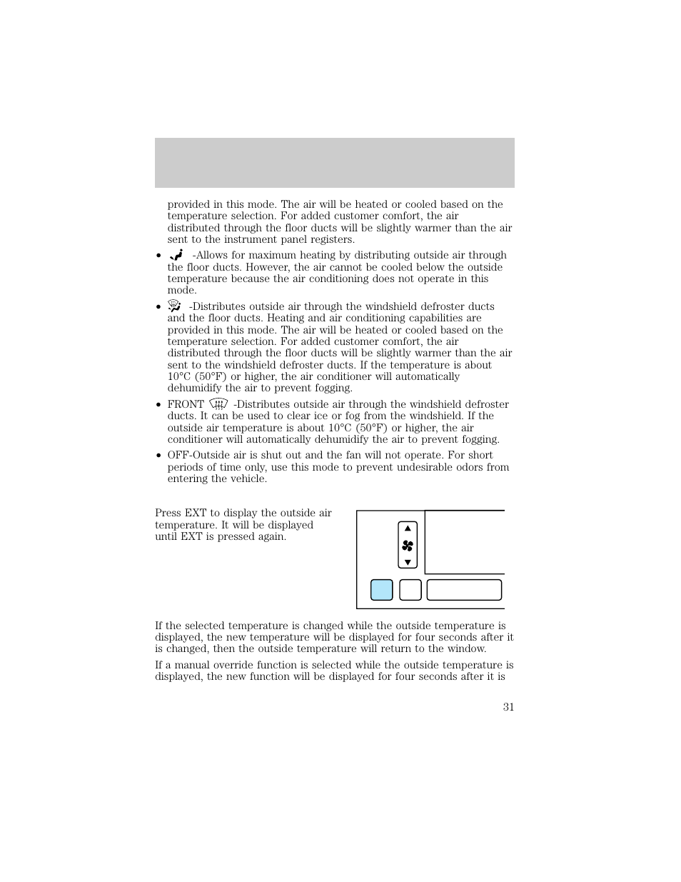 Controls and features | Lincoln 1998 Continental User Manual | Page 31 / 176