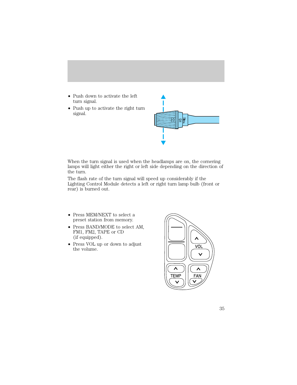 Controls and features | Lincoln 1998 Continental User Manual | Page 35 / 176