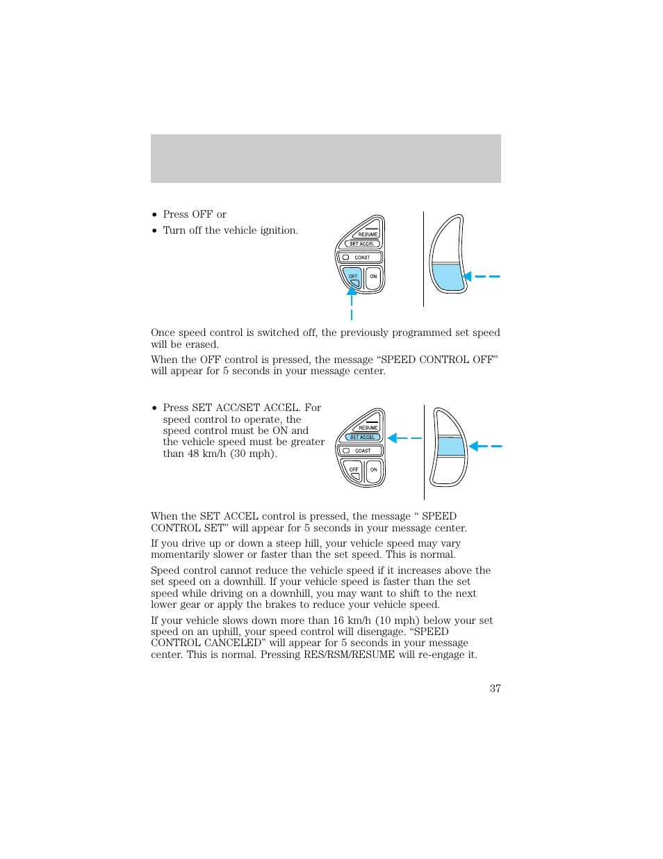 Controls and features | Lincoln 1998 Continental User Manual | Page 37 / 176