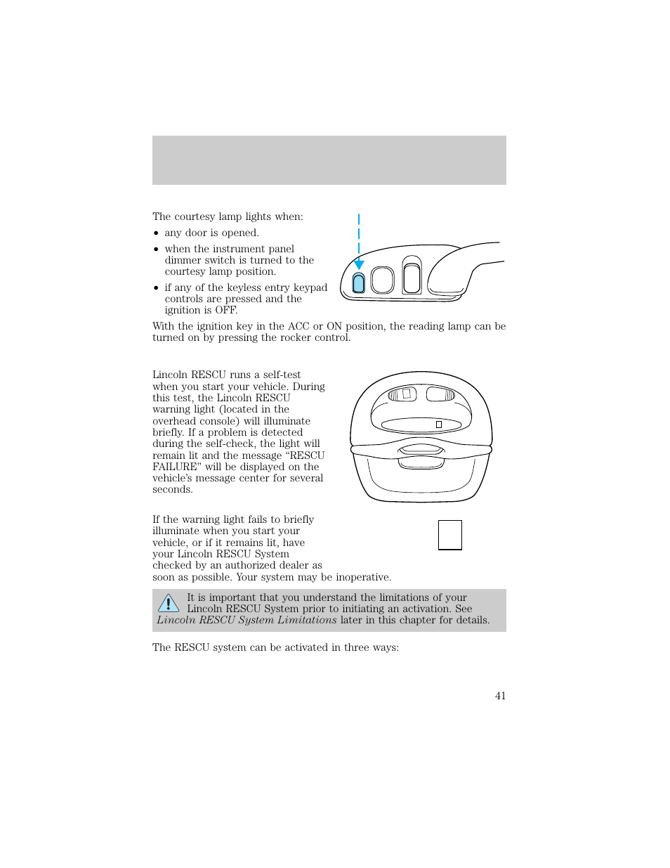 S.o.s, Controls and features | Lincoln 1998 Continental User Manual | Page 41 / 176