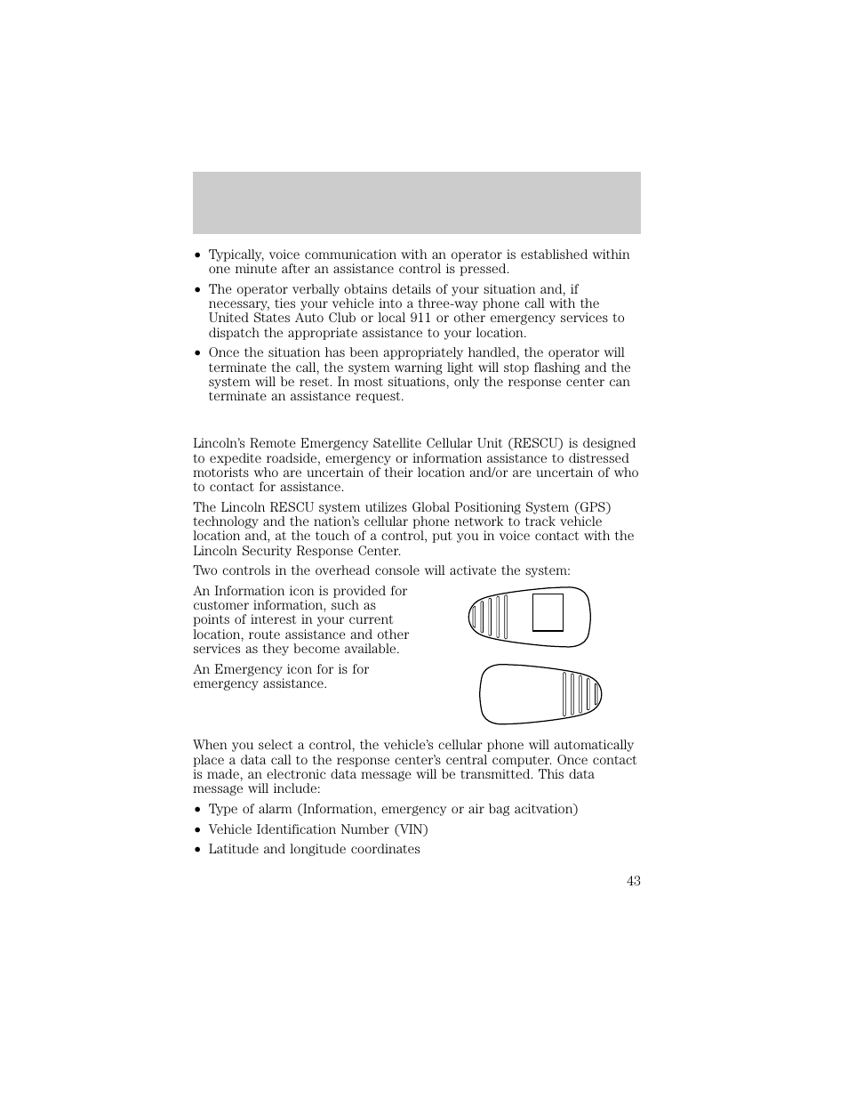 S.o.s | Lincoln 1998 Continental User Manual | Page 43 / 176