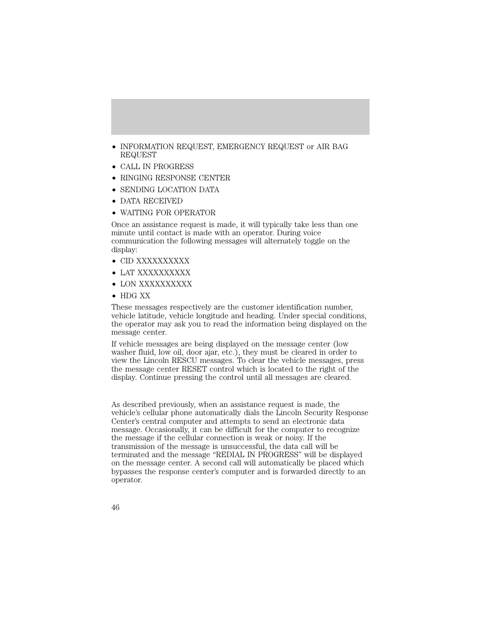 Controls and features | Lincoln 1998 Continental User Manual | Page 46 / 176