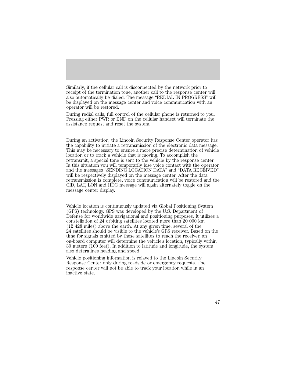Controls and features | Lincoln 1998 Continental User Manual | Page 47 / 176