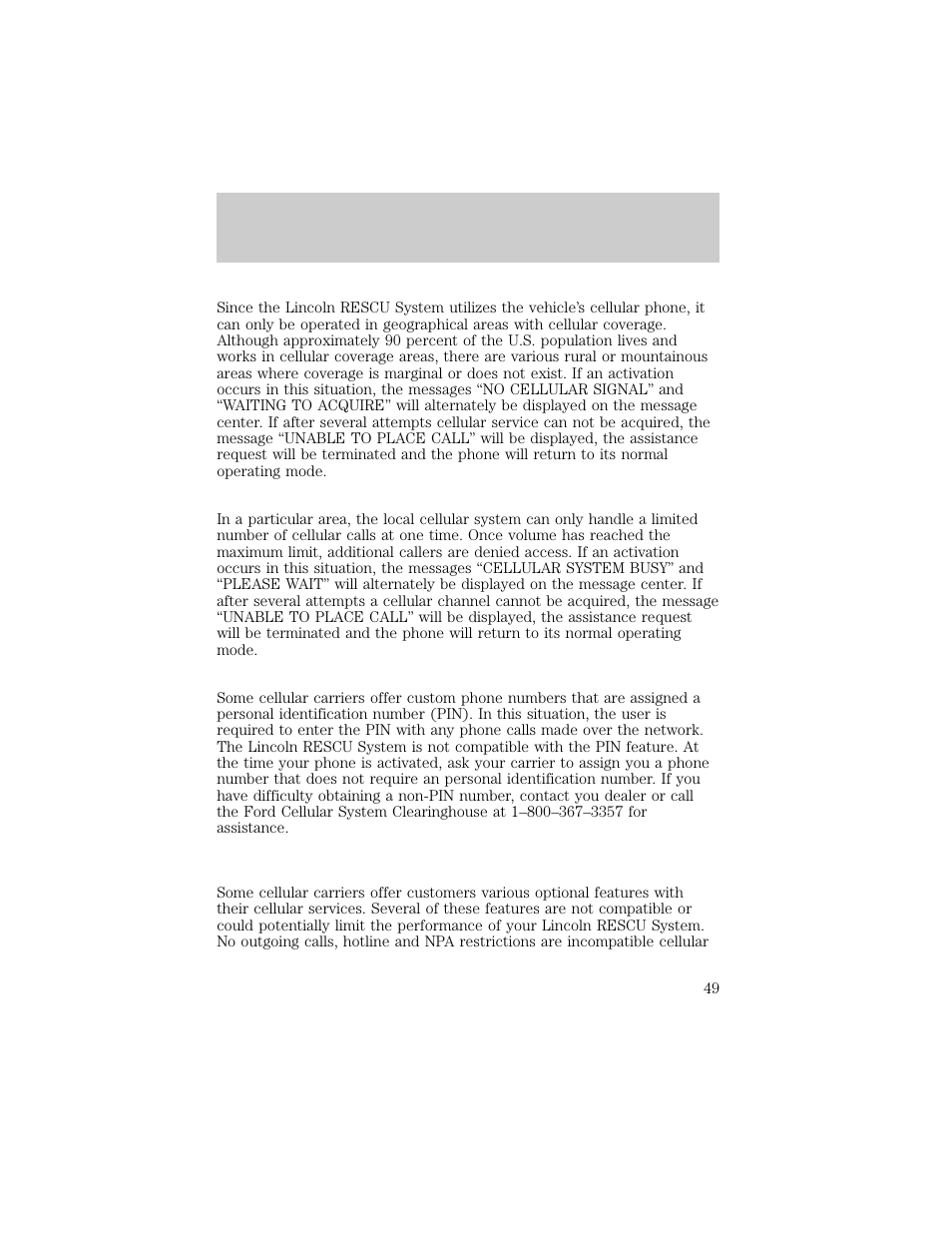 Controls and features | Lincoln 1998 Continental User Manual | Page 49 / 176