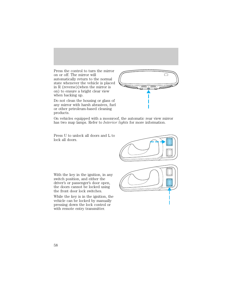 Controls and features | Lincoln 1998 Continental User Manual | Page 58 / 176