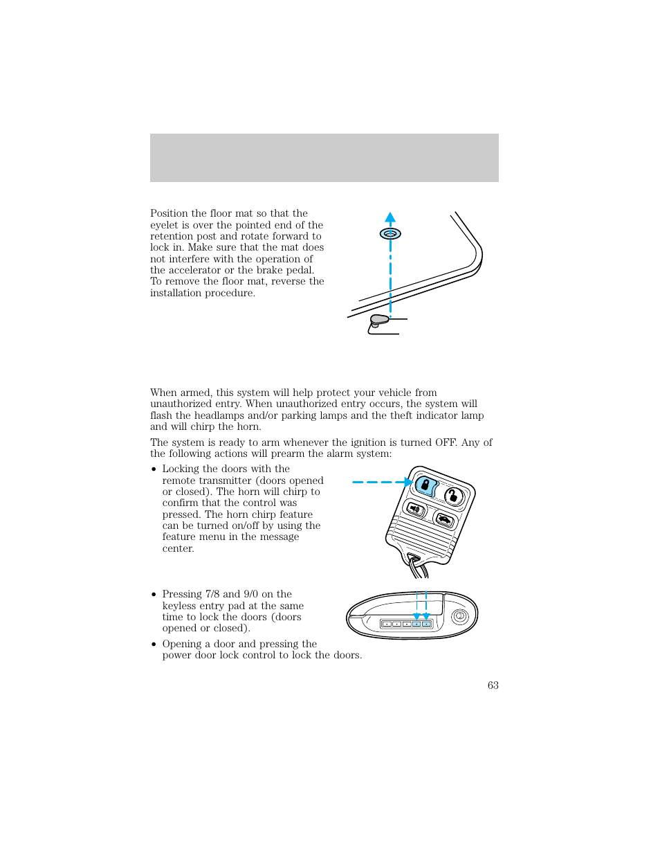 Controls and features | Lincoln 1998 Continental User Manual | Page 63 / 176